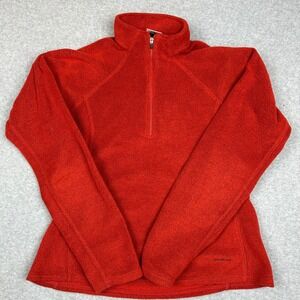 Patagonia Capilene Womens Red Fleece Quarter Zip Pullover Sweater Size M
